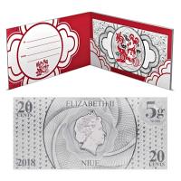 Niue - 2 NZD Disney Lunar Mickey Hund 2018 - Silber-Banknote