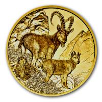 Österreich 100 EURO Wildtiere Steinbock 2017 1/2 Oz Gold Rückseite