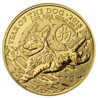 Grobritannien - 100 GBP Lunar Hund 2018 - 1 Oz Gold