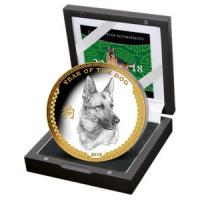 Palau - 5 USD Lunar Hund 2018 - 1 Oz Silber PP