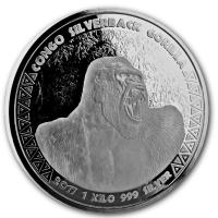 Kongo - 10000 Francs Gorilla 2017 - 1 KG Silber
