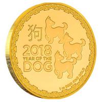 Niue - 250 NZD Lunar Jahr des Hundes 2018 - 1 Oz Gold