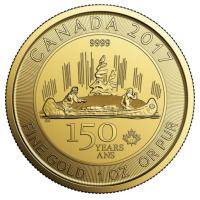 Kanada - 150 CAD 150 Jahre Voyageur Kanu 2017 - 1 Oz Gold