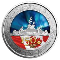 Kanada - 5 CAD 150 Jahre Voyageur Kanu 2017 - 1 Oz Silber Color