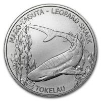 Tokelau - 5 NZD Territory (5.) Kapoa Leopard Shark 2018 - 1 Oz Silber
