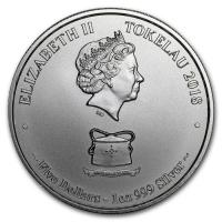 Tokelau - 5 NZD Territory (5.) Kapoa Leopard Shark 2018 - 1 Oz Silber