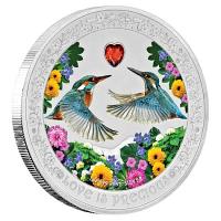 Niue - 2 NZD Love is Precious Eisvogel Kingfisher - 1 Oz Silber PP
