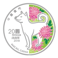 Macau - Lunar Hund 2018 - 1 Oz Silber PP
