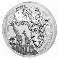 Ruanda - 50 RWF African Ounce Giraffe 2018 - 1 Oz Silber