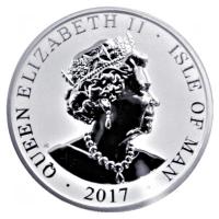 Isle of Man - 1 One Noble 2017 - 1 Oz Silber Reverse Proof