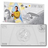 Niue - 1 NZD Star Trek Captain Kirk - Silber-Banknote