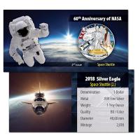 USA - 1 USD Silver Eagle Space Shuttle 2018 - 1 Oz Silber Color