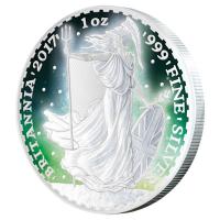 Grobritannien - 2 GBP Frozen Britannia 2017 - 1 Oz Silber Rhodium