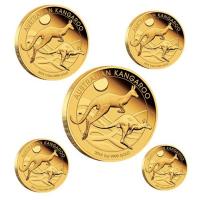 Australien - 195 AUD Knguru 5-Coin-Set 2018 - 1,9 Oz Gold PP