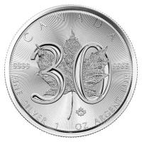 Kanada - 5 CAD Maple Leaf 30 Jahre 2018 - 1 Oz Silber