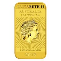Australien 100 AUD Drachen Barren 2018 1 Oz Gold Rückseite