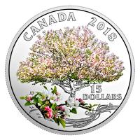 Kanada - 15 CAD Apfelblte - Silbermnze PP