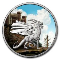 USA - Keltische berlieferung Red Welsh Dragon - 1 Oz Silber Color