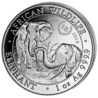 Somalia - African Wildlife Elefant 15 Jahre Jubiläum - 1 Oz Silber
