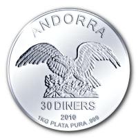 Andorra - 30 Diners Eagle 2010 - 1 KG Silber