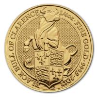 Grobritannien - 25 GBP Queens Beasts The Black Bull 2018 - 1/4 Oz Gold