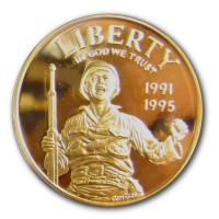USA - 5 USD 50 Jahre WW2 - 7,52g Gold PP