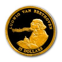 Liberia - 25 Dollar Ludwig van Beethoven 2001 - Gold PP