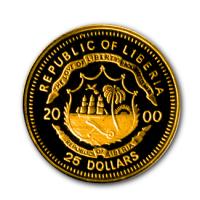 Liberia - 25 Dollar Nofretete 2000 - Gold PP