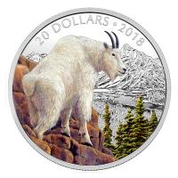 Kanada - 20 CAD Majesttische Tiere Bergziege 2018 - 1 Oz Silber