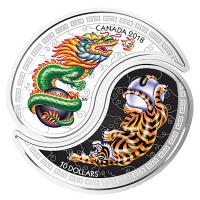 Kanada - 20 CAD Black & White Tiger & Dragon 2018 - 1 Oz Silber