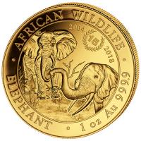 Somalia - African Wildlife Elefant 15 Jahre Jubilum - 1 Oz Gold