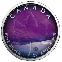 Kanada - 5 CAD Maple Leaf Yukon Nordlichter 2018 - 1 Oz Silber Color