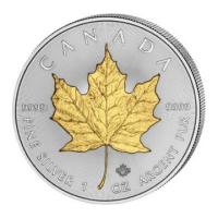 Kanada - 5 CAD Maple Leaf 2018 - 1 Oz Silber Gilded