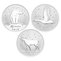 Kanada - 0,55 CAD Mnzen die es nie gab - 3*1 Oz Silber Set