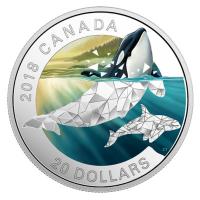 Kanada - 20 CAD Geofauna Orcas 2018 - 1 Oz Silber