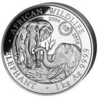Somalia - African Wildlife Elefant 15 Jahre Jubiläum - 1 KG Silber