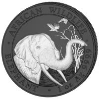 Somalia - African Wildlife Elefant Black and White Set 2018 - 2*1 Oz Silber