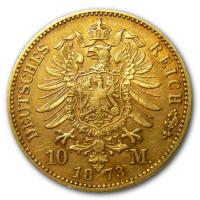Deutsches Kaiserreich 10 Mark Karl Württemberg 3,58g Gold Rückseite