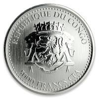 Kongo - 5000 Francs Gorilla 2018 - 1 Oz Silber Prooflike