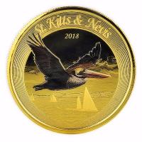 St. Kitts und Nevis - 10 Dollar EC8 Brauner Pelikan PP - 1 Oz Gold Color