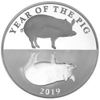 Tokelau - 5 NZD Jahr des Schweins 2019 - 1 Oz Silber