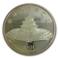 China - 50 Yuan Panda 1991 - 5 Oz Silber PP