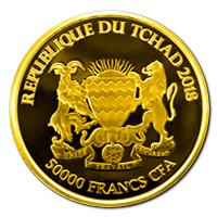 Tschad - 5000 Francs Mandala Lwe 2018 - 1 Oz Gold (RAR)