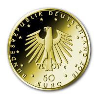 Deutschland 50 Euro Musikinstrumente Kontrabass 2018 1/4 Oz Gold Rückseite
