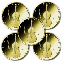 Deutschland - 50 Euro Musikinstrumente Kontrabass 2018 - 5*1/4 Oz Gold Satz