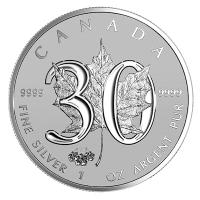 Kanada - 5 CAD 30 Jahre Maple Leaf 2018 - 1 Oz Silber Privy ANA PP