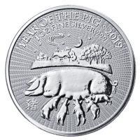 Grobritannien - 2 GBP Lunar Schwein 2019 - 1 Oz Silber