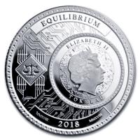 Tokelau - 5 NZD Equilibrium 2018 - 1 Oz Silber