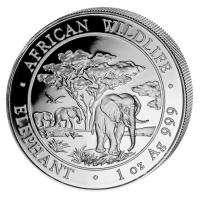 Somalia - African Wildlife Elefant 2012 - 1 Oz Silber