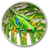 Cook Island - 5 CID Baumfrosch (Tree frog) 2018 - 1 Oz Silber PP HighRelief